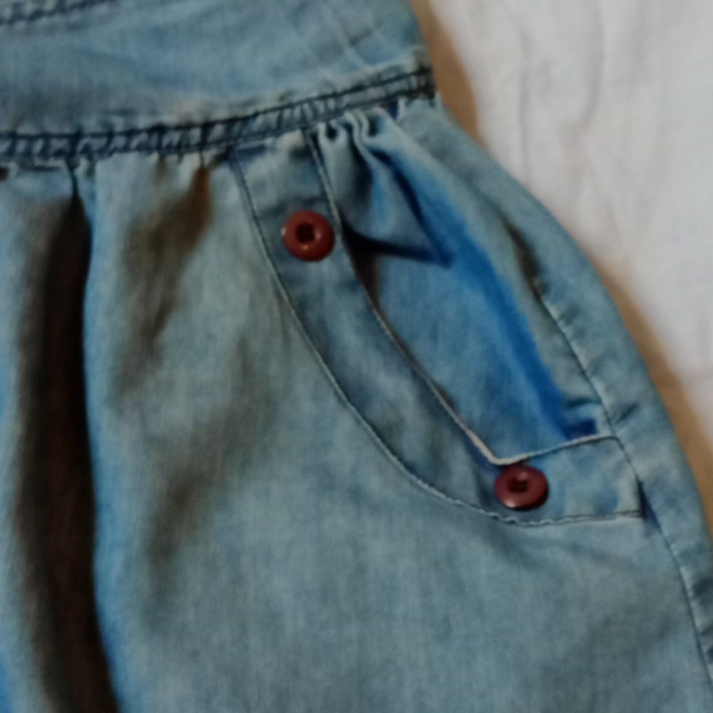 Ashley Stewart , Blue Button Front Mini Skirt, Size 22 - Picture 3 of 8
